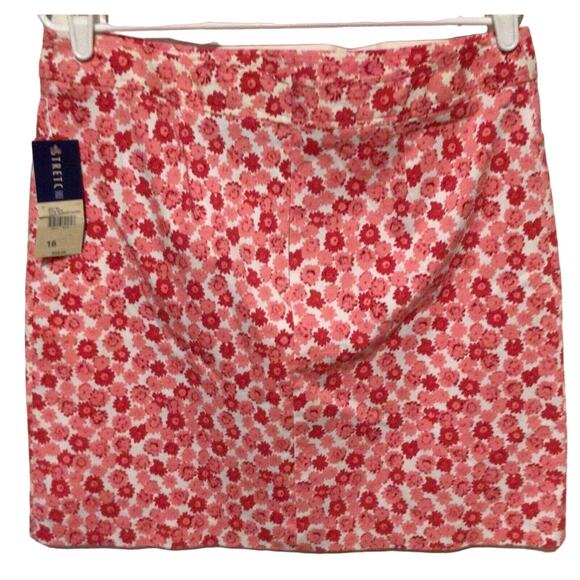 Hillard & Hanson Pink Floral Barberry Skirt Size 16 NWT Casual Women's Clothing - Picture 1 of 5